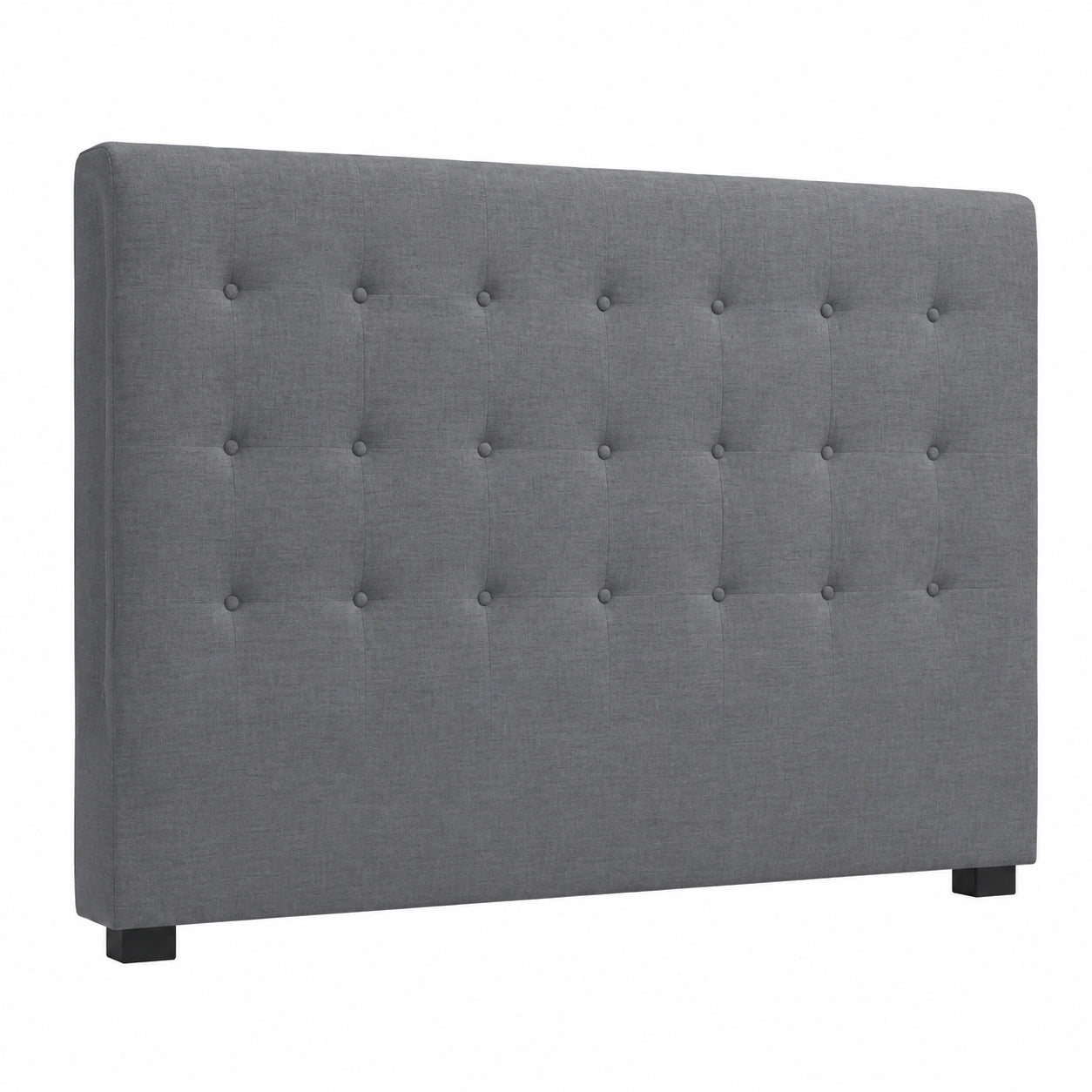 Lit, en tissu, rembourré, coloris gris, pour la chambre