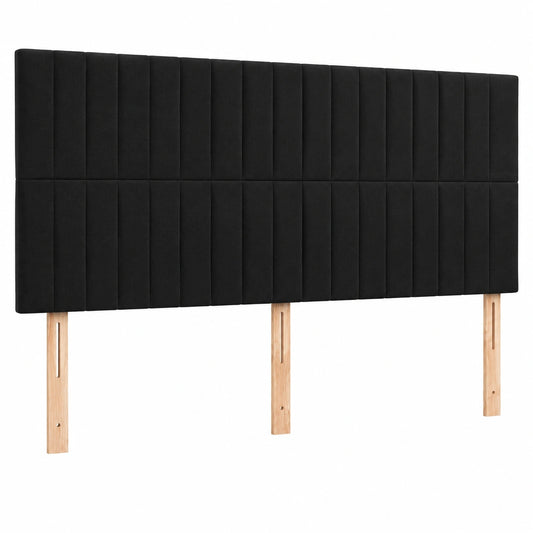 Lit, en tissu, coloris noir, pour la chambre