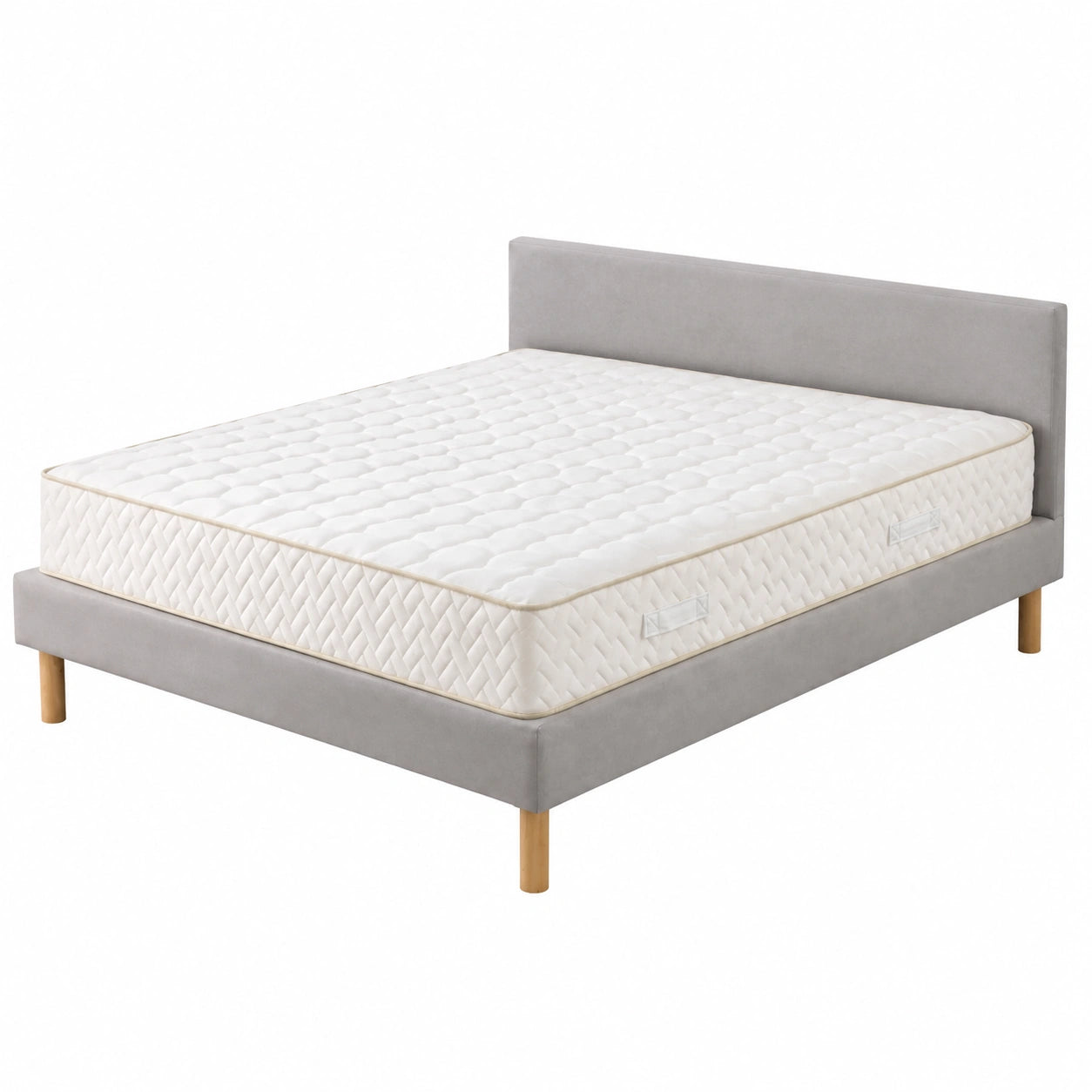 Matelas, avec sommier, 140 x 190 cm, coloris gris, pour la chambre